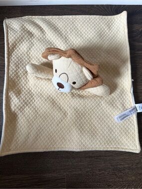 DreamGro Lion Security Blanket Baby Lovey Tan White Textured Quilted Plush